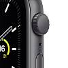 Фото — Apple Watch SE, 44 мм, алюминий цвета «серый космос», спортивный ремешок черного цвета